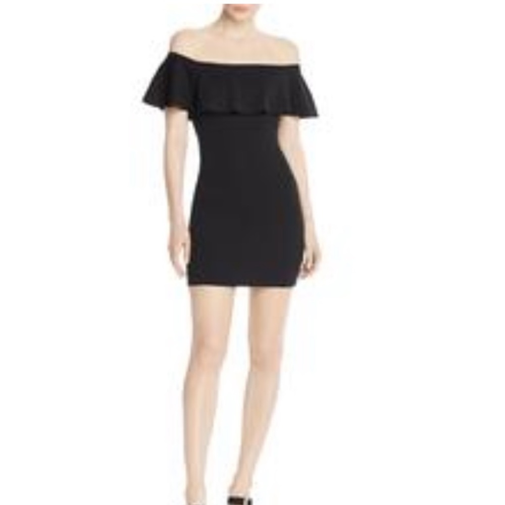 Aqua Womens Ruffled Mini Cocktail Dress